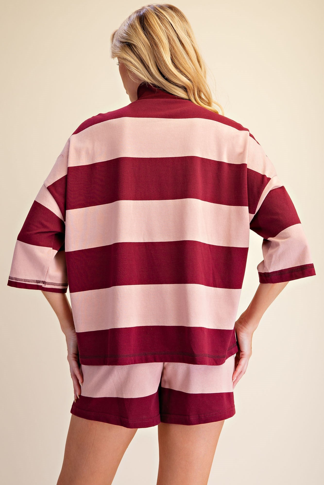 Retro Wide Stripe Mockneck