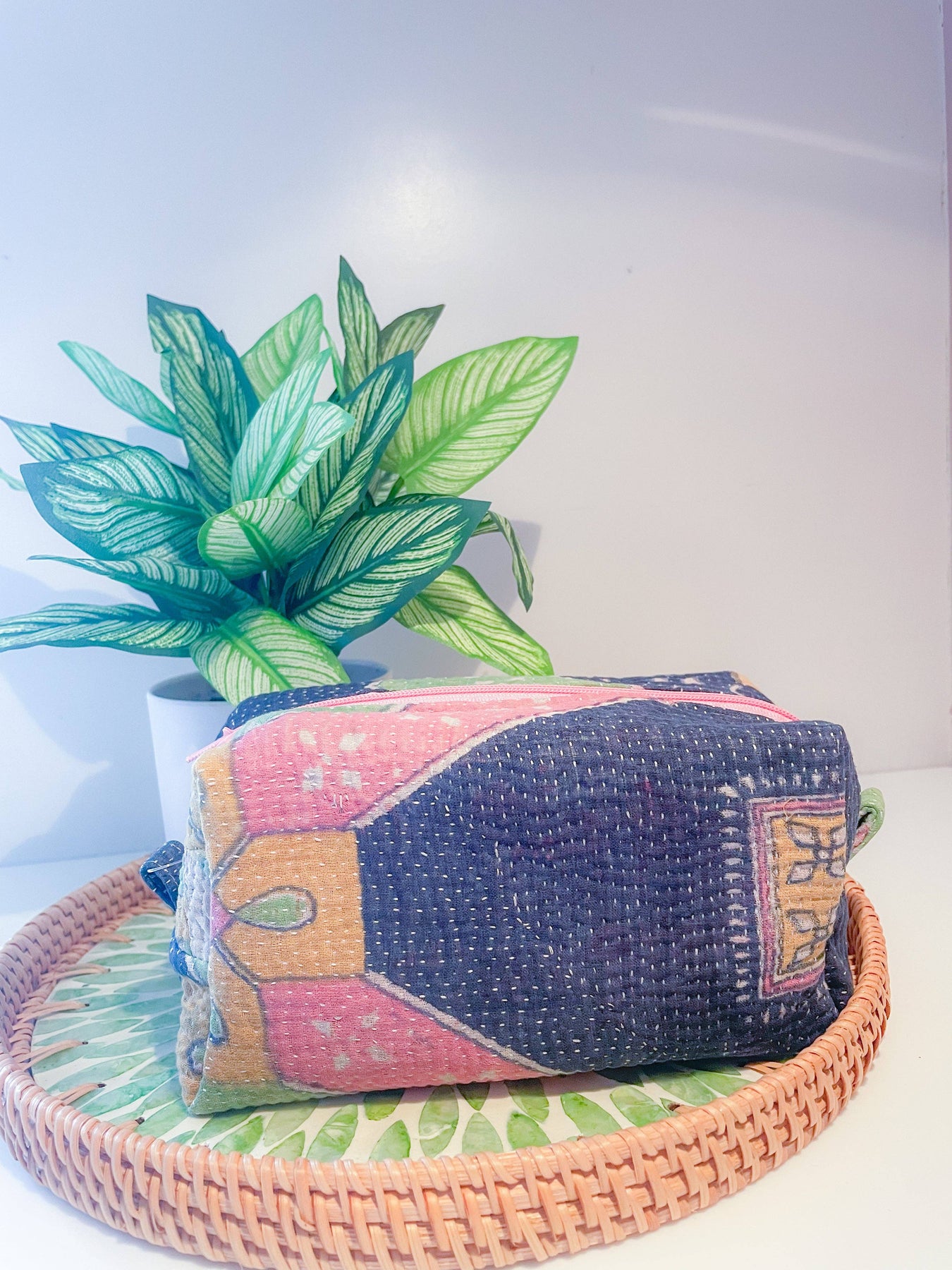 Paperdoll Boutique Kantha Zipper Box Pouch