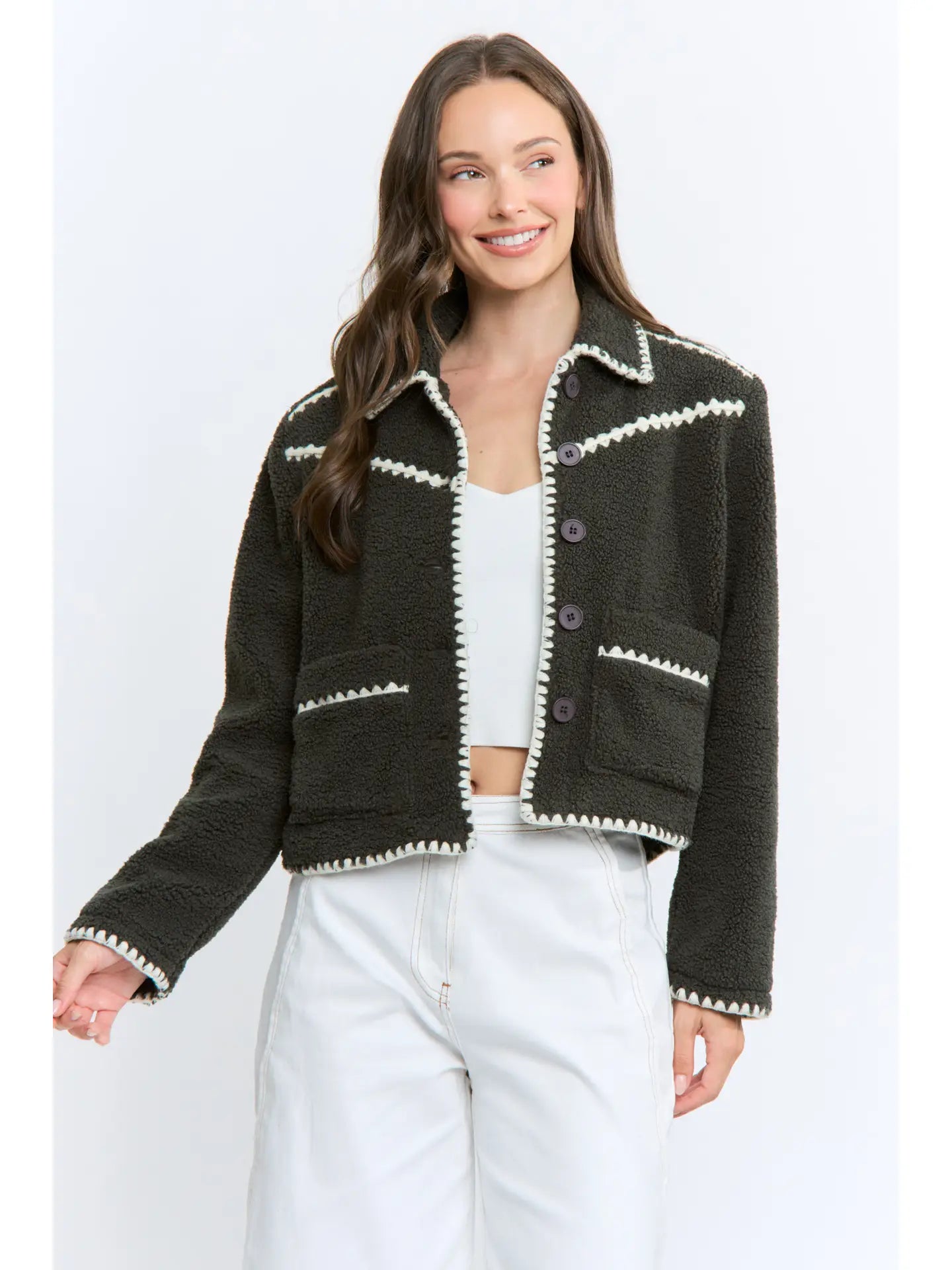 Camellia Contrast Trim Jacket