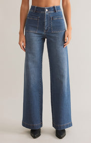 Bradley Mid Rise Patch Pocket Denim