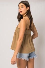 SMOCKED CAMI TOP