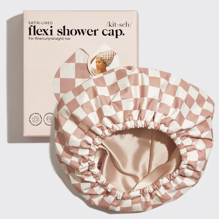 SATIN LINED FLEXI SHOWER CAP