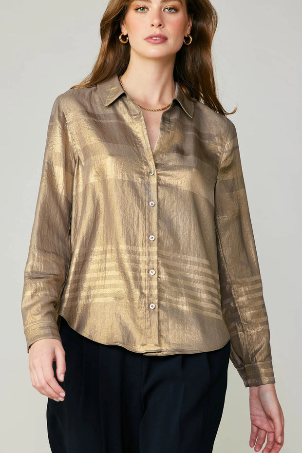 METALLIC BUTTON SHIRT