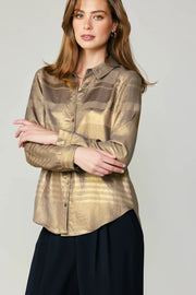 METALLIC BUTTON SHIRT