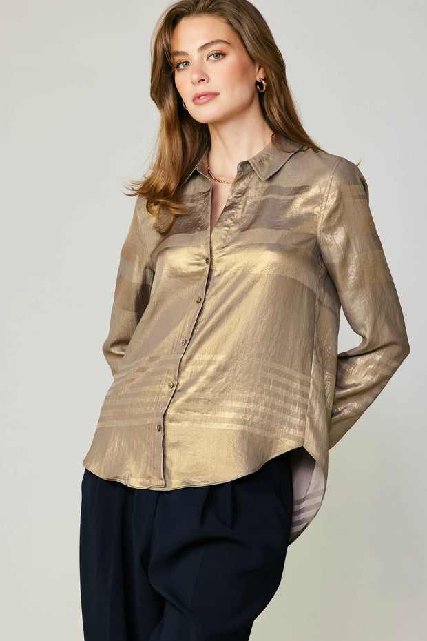 METALLIC BUTTON SHIRT