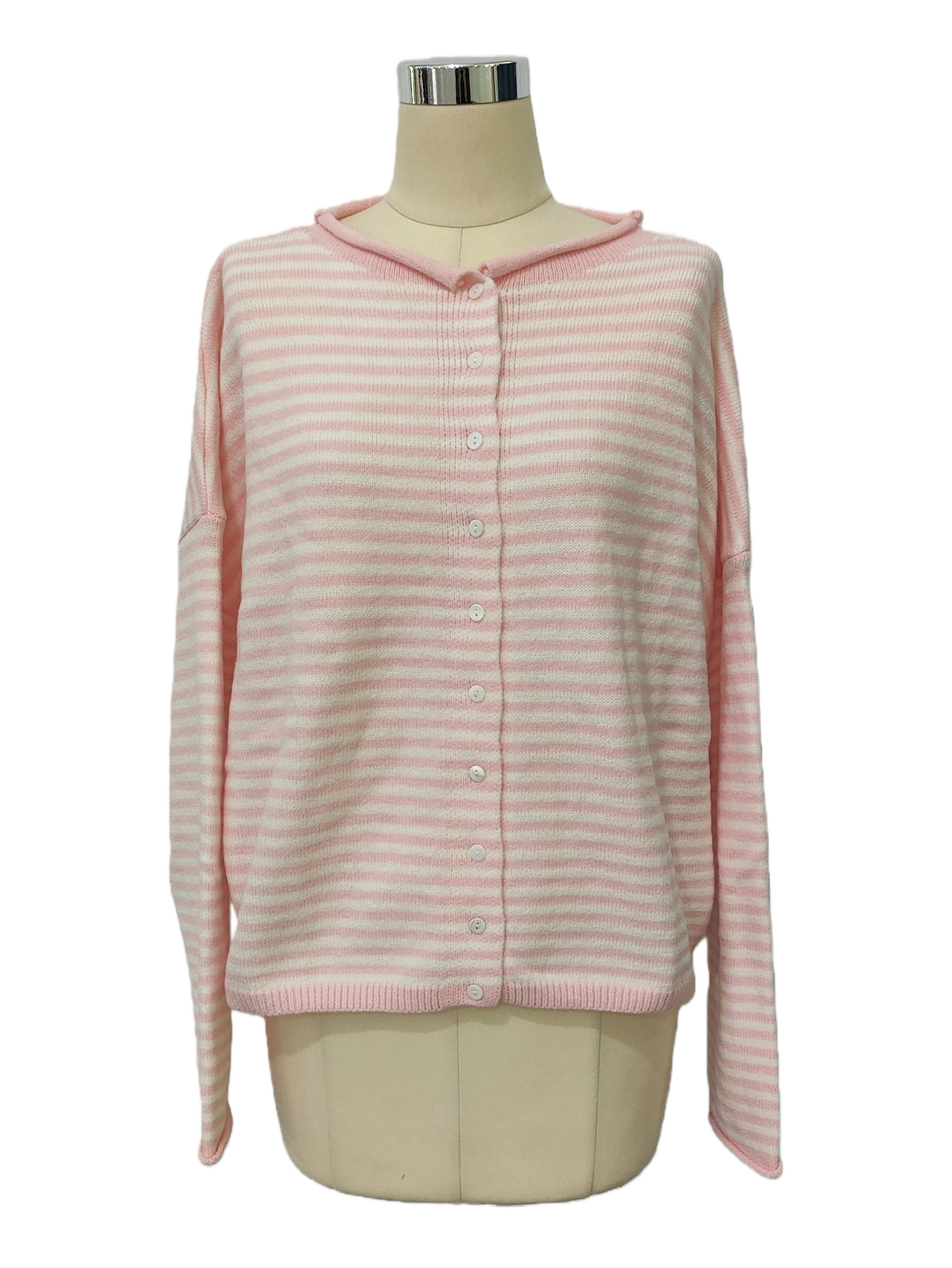 Rollneck Stripe Moe Cardigan