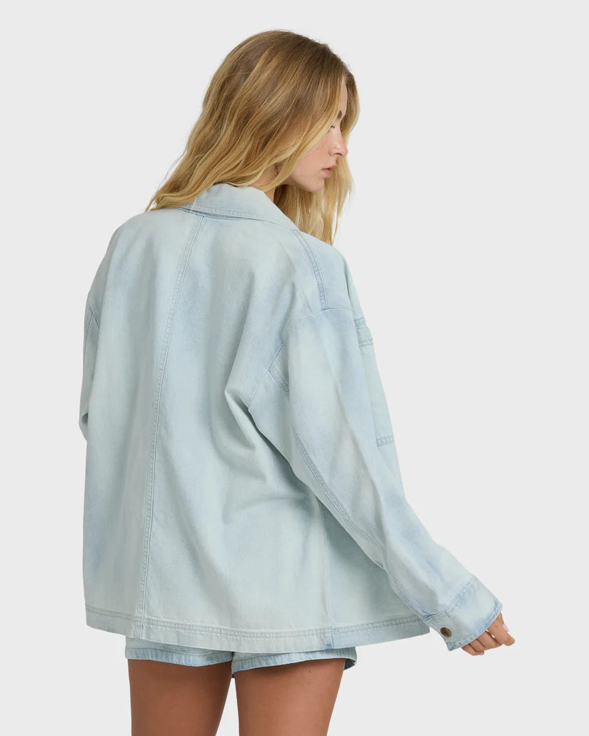 Billabong Jade Saltwashed Long Sleeve Woven Top