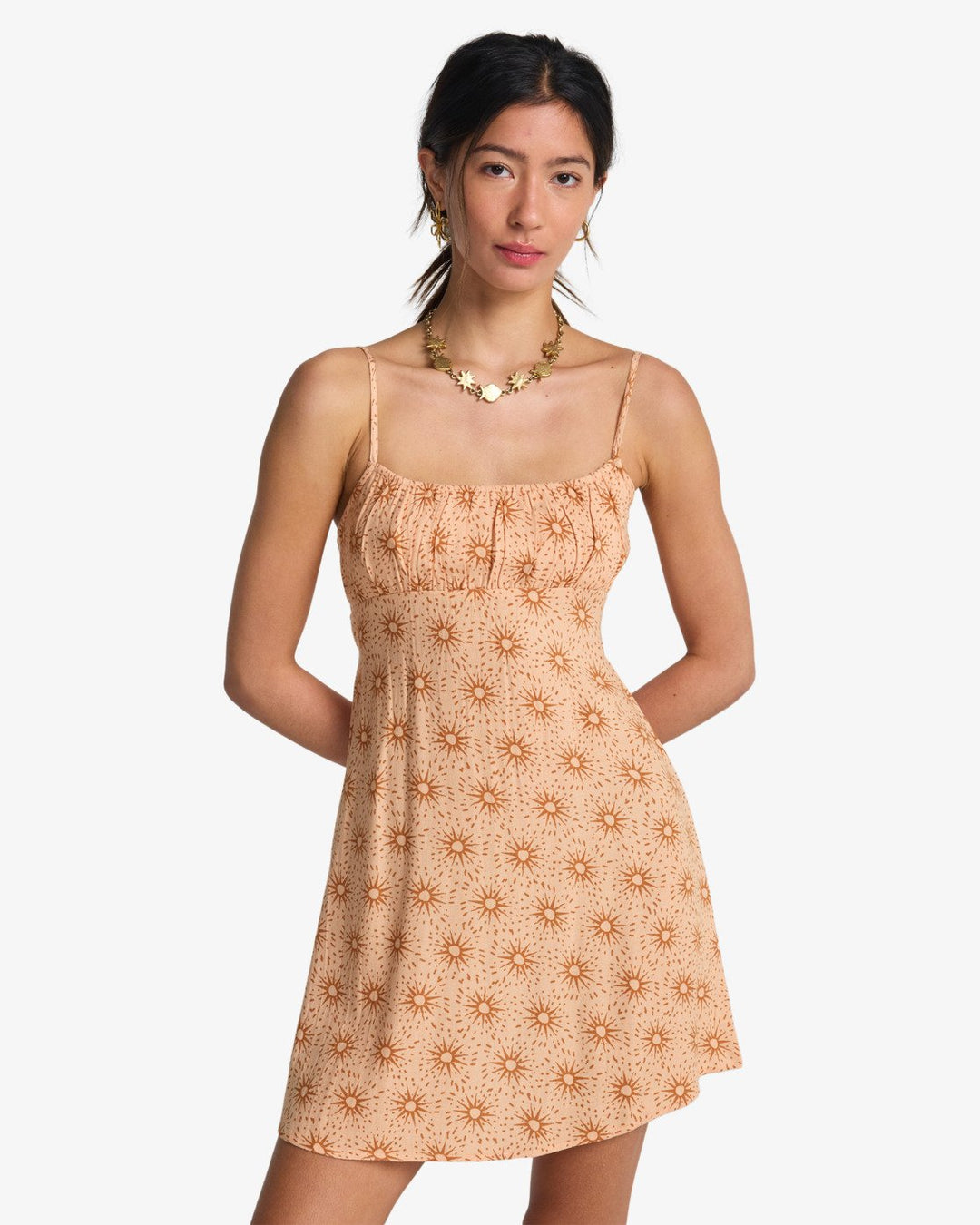 Billabong Women's Dreaming of Sun Mini Dress, Light Peach / L