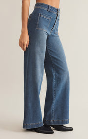 Bradley Mid Rise Patch Pocket Denim