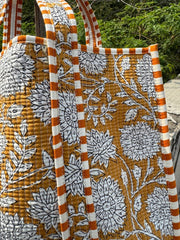 Indian Cotton Shoulder Bag Quilted Floral Printed Market Bag