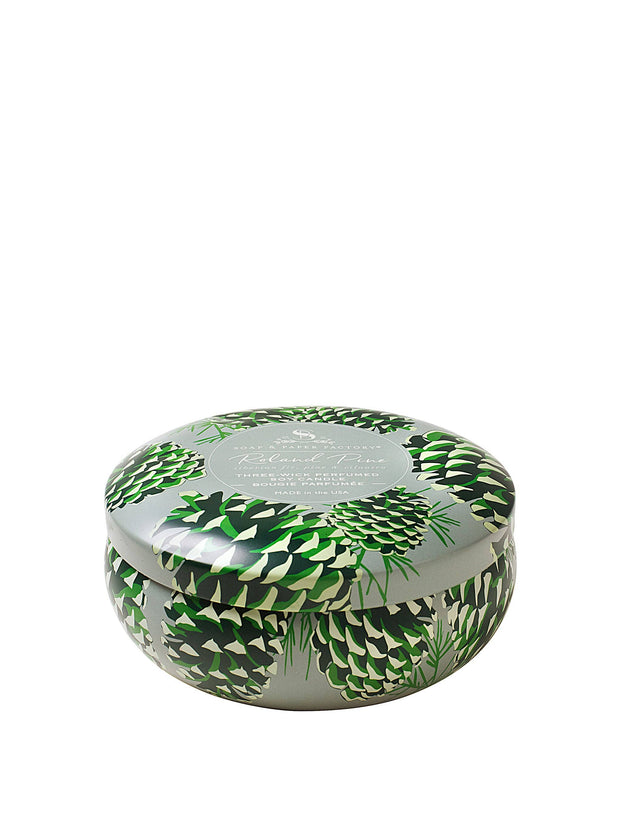 Roland Pine Three-Wick Tin Soy Candle