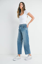 Just Black Barrel Jean Seam