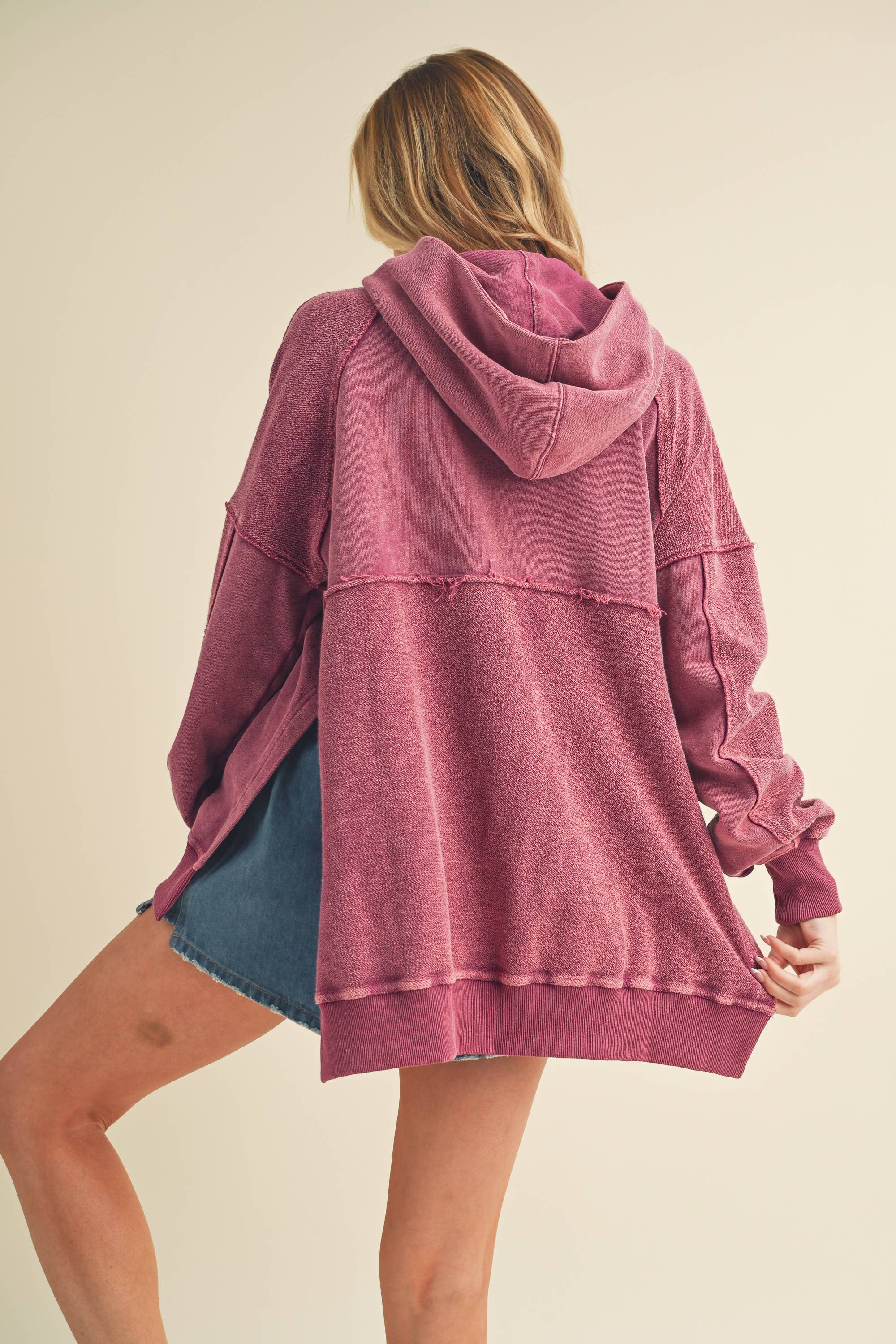 Washed Berry Hoodie by Aime & Co
