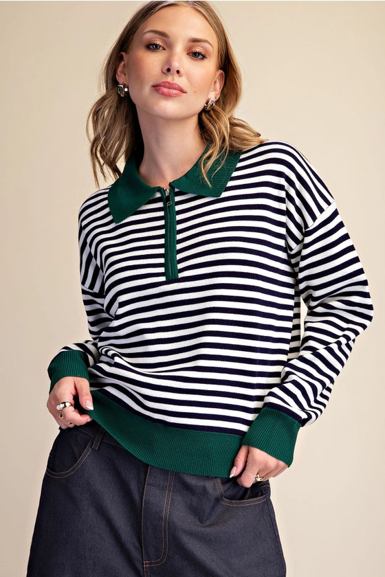 Delaney Collar Zip LS Sweater