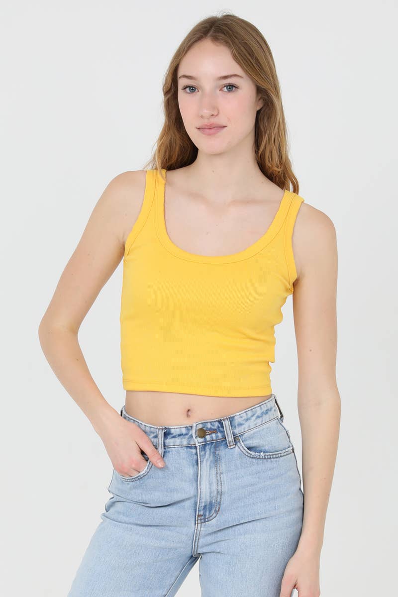 ELOISE RIB KNIT SCOOP NECK TANK