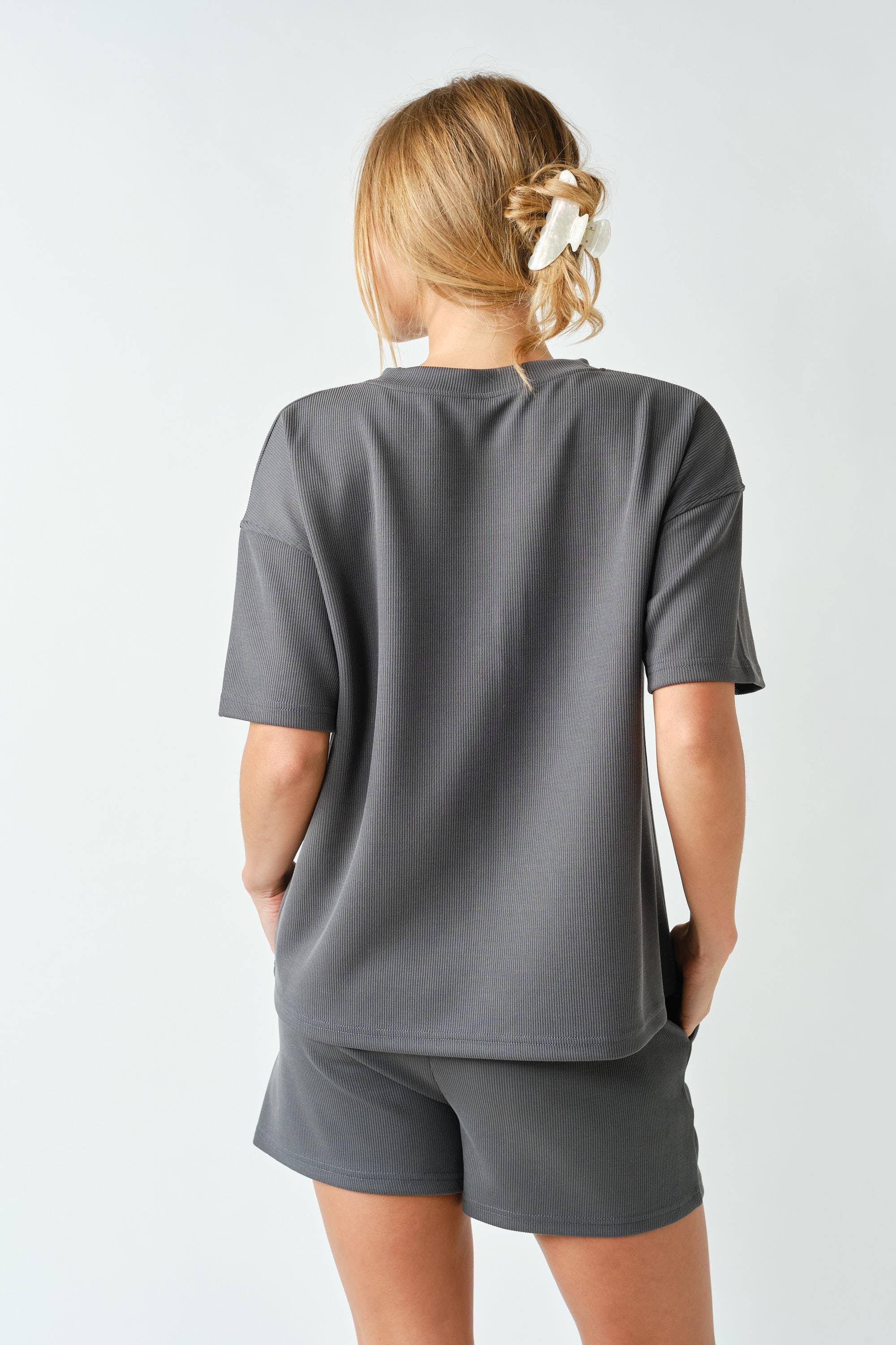 Luxe Sand Wash Rib Classic Tee Set