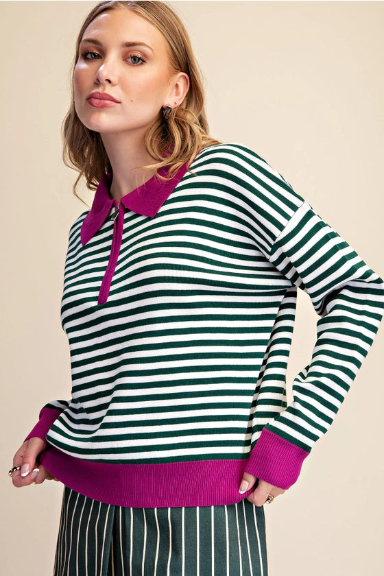 Delaney Collar Zip LS Sweater