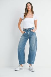 Just Black Barrel Jean Seam
