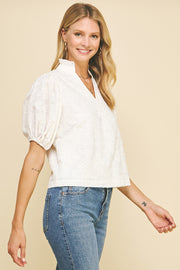 Pinch DANICA FLORAL EYELET TOP