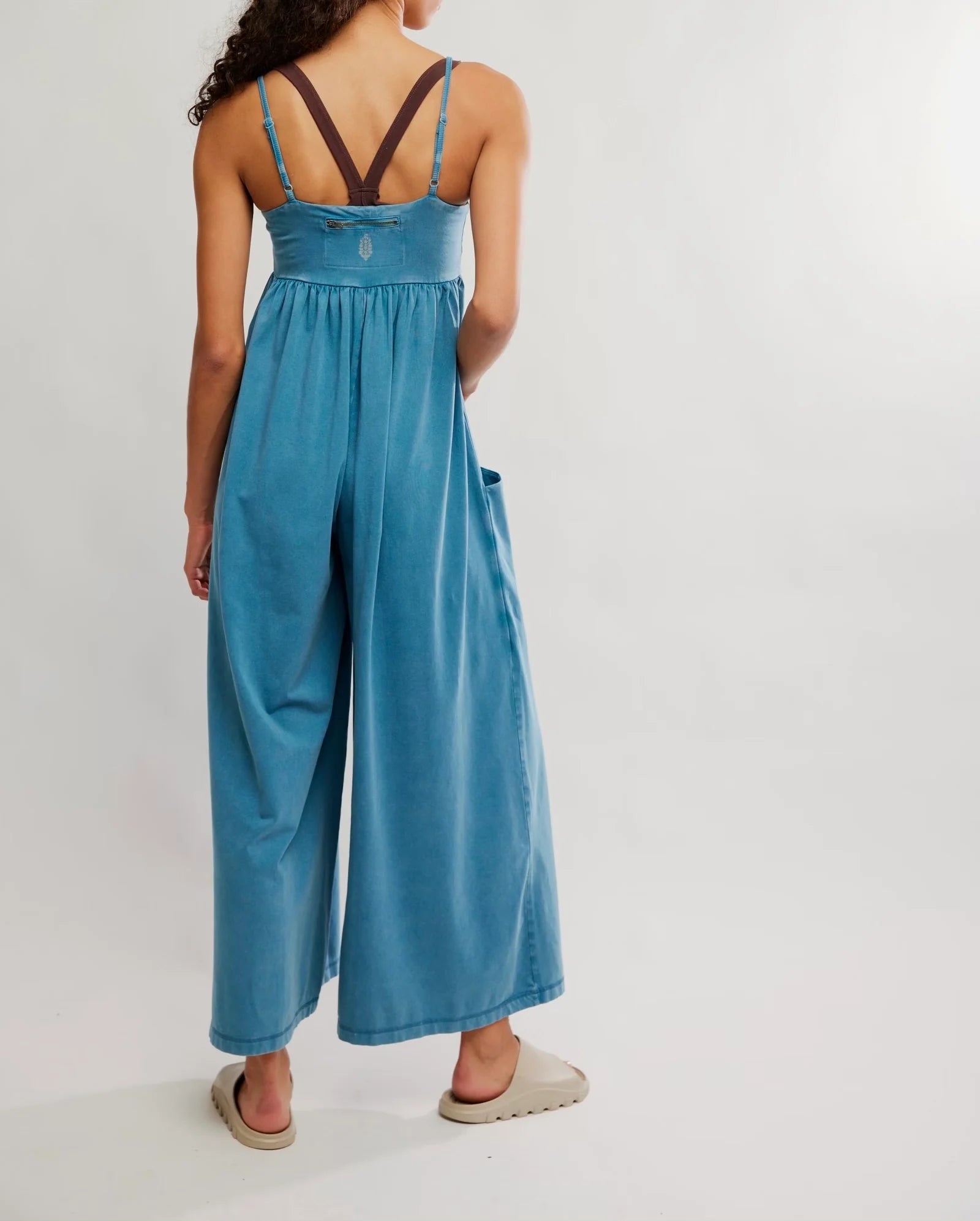 Free People Hot Shot Strappy Onesie-Riptide