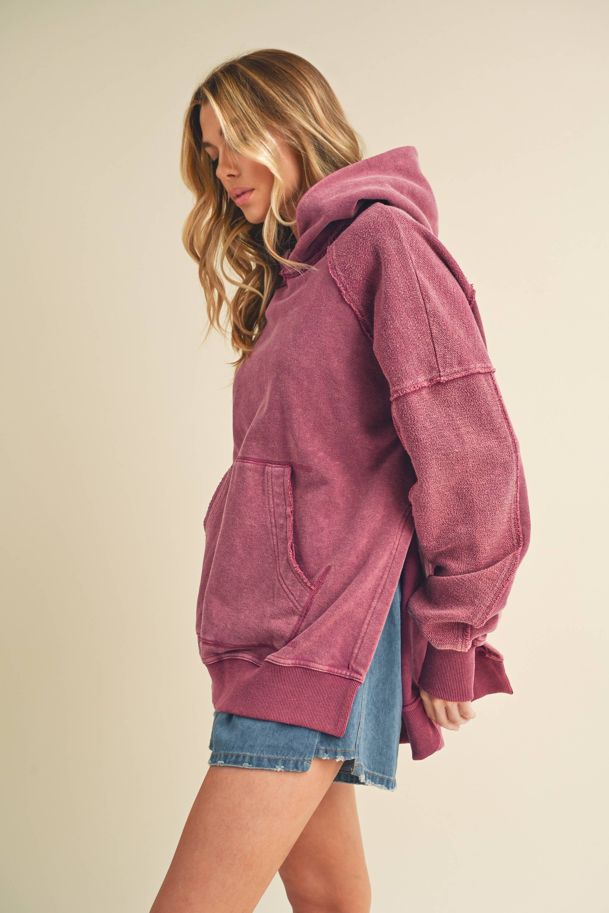 Washed Berry Hoodie by Aime & Co