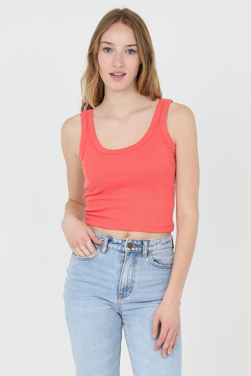 ELOISE RIB KNIT SCOOP NECK TANK
