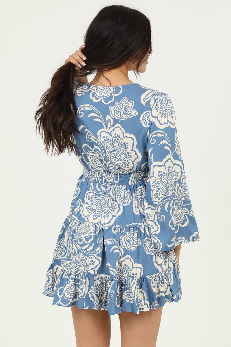 SLOANE V-NECK LACE TRIM DRESS
