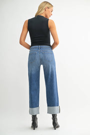 Scissor Cut Cuffed Wide Leg