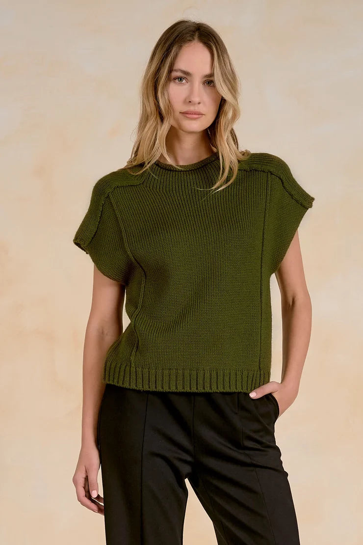 Elan Cap Sleeve Shaker Sweater