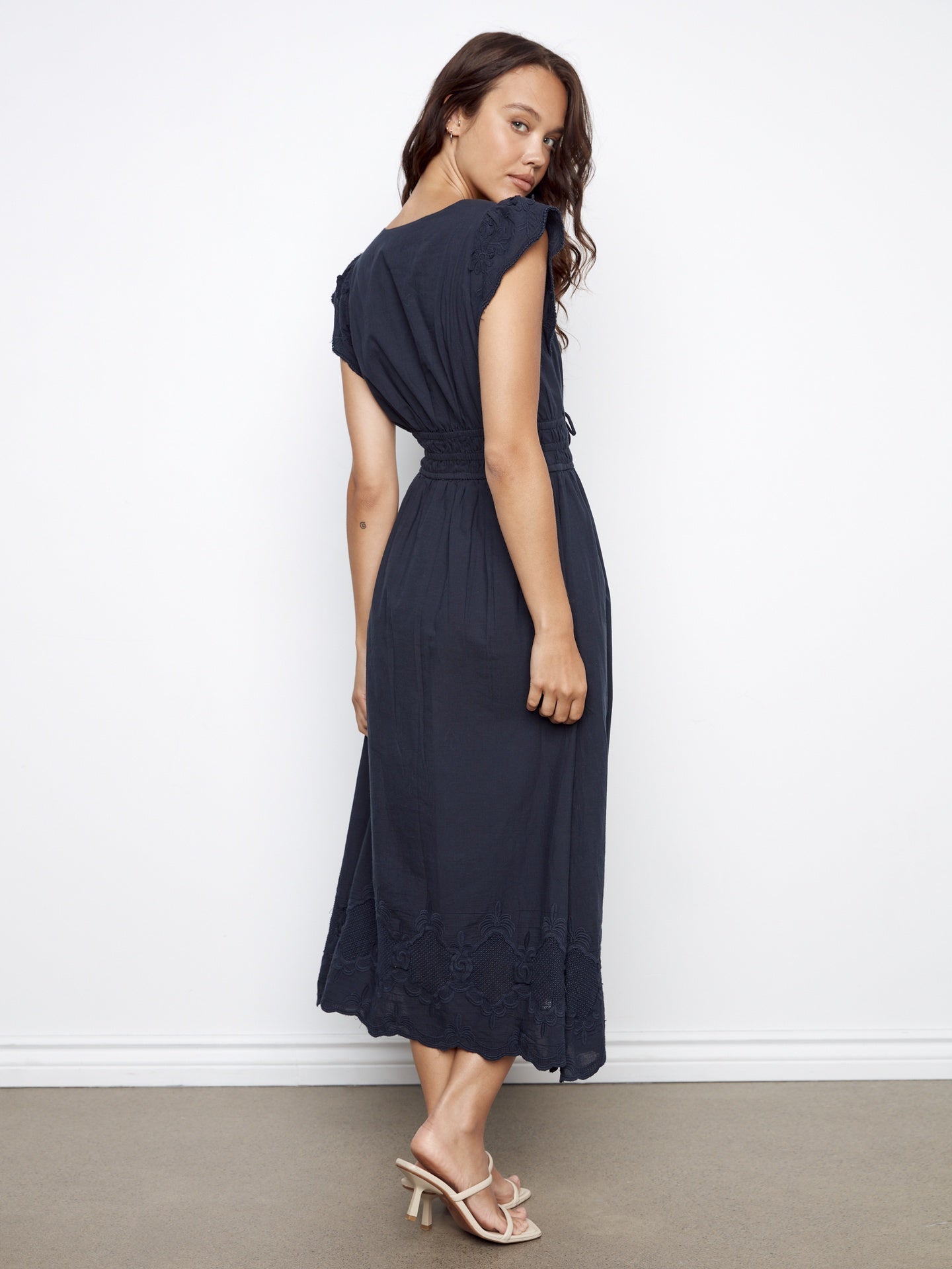 Charlie B V-Neck Elastic Waist Dress
