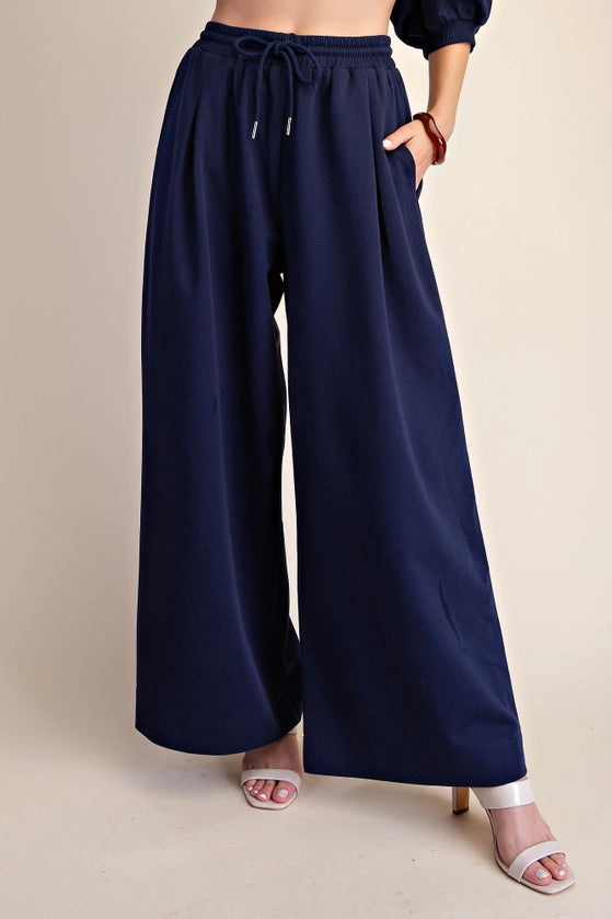 Drawstring Wide Leg Sweatpants