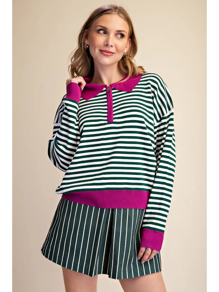 Delaney Collar Zip LS Sweater