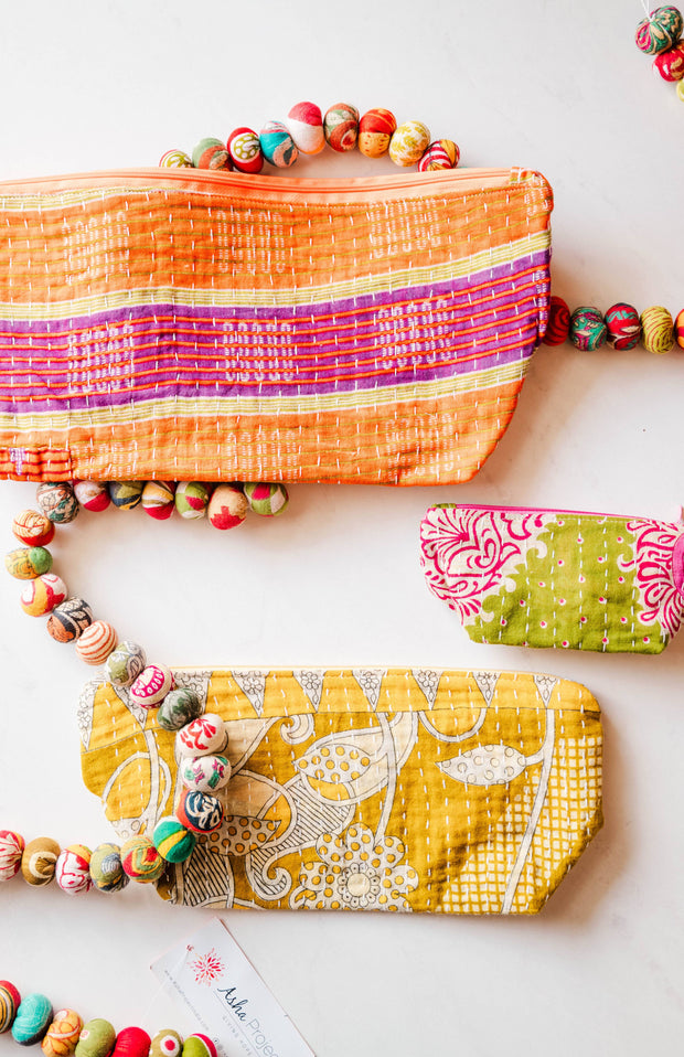 Kantha Cosmetic Bag | Small
