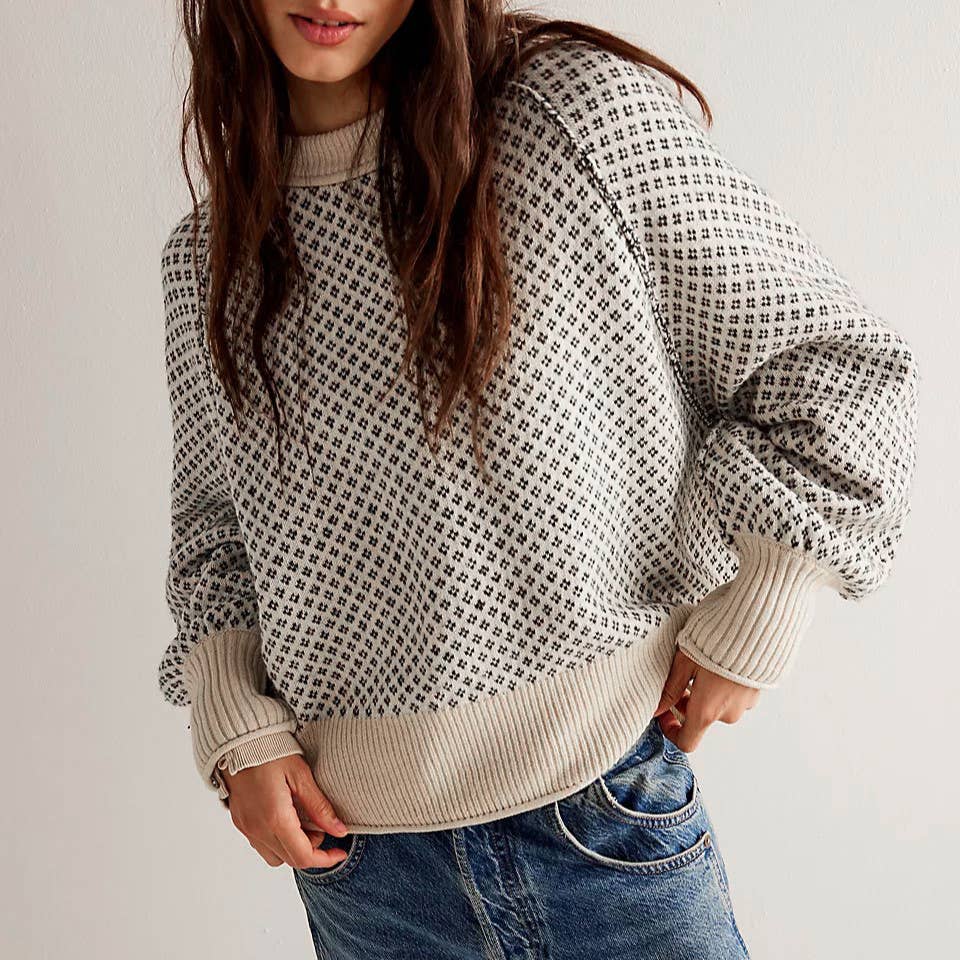 Pullover Jacquard Crewneck