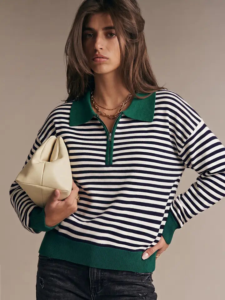 Delaney Collar Zip LS Sweater