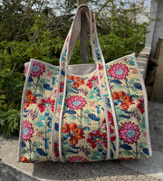 Floral Print Bag Quilted Cotton Bag