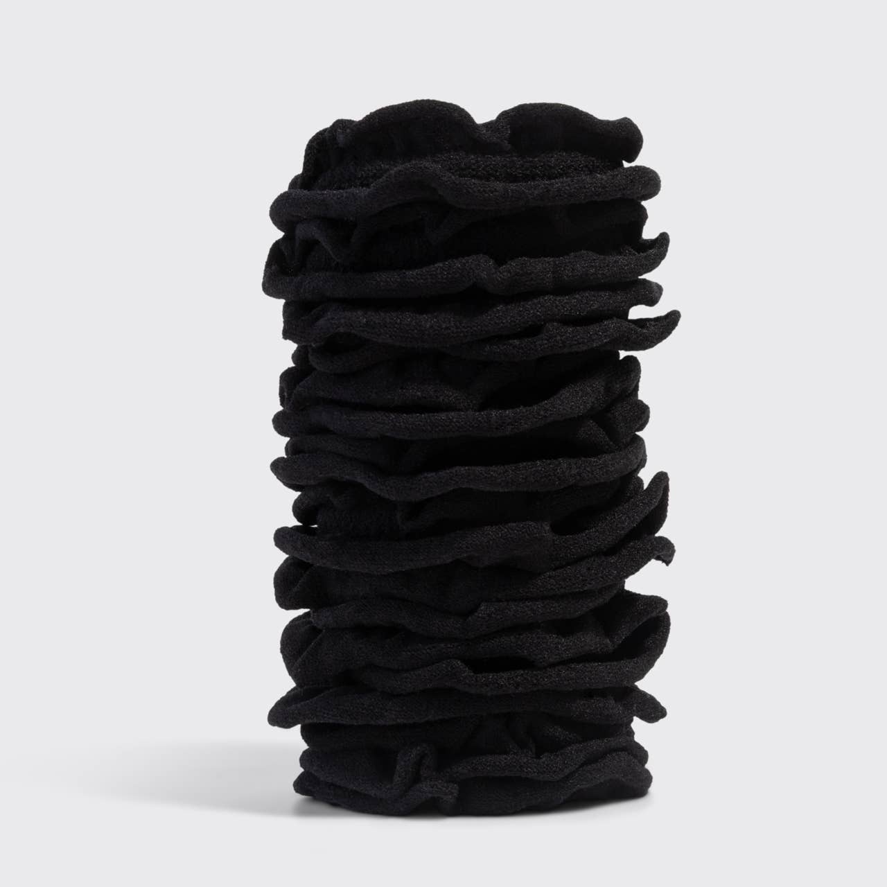 Recycled Fabric Petal Hair Elastics 10pc Set - Black
