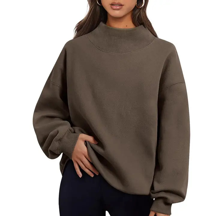 Solid Color High Neck Fleece