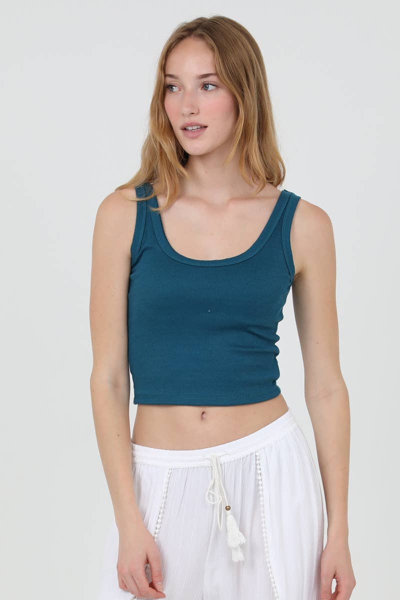 ELOISE RIB KNIT SCOOP NECK TANK