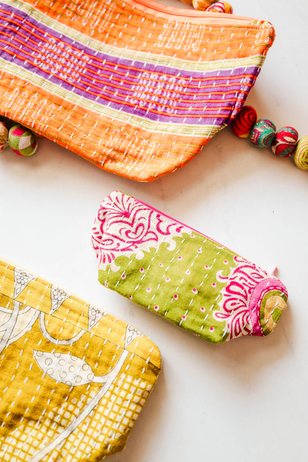 Kantha Cosmetic Bag | Medium