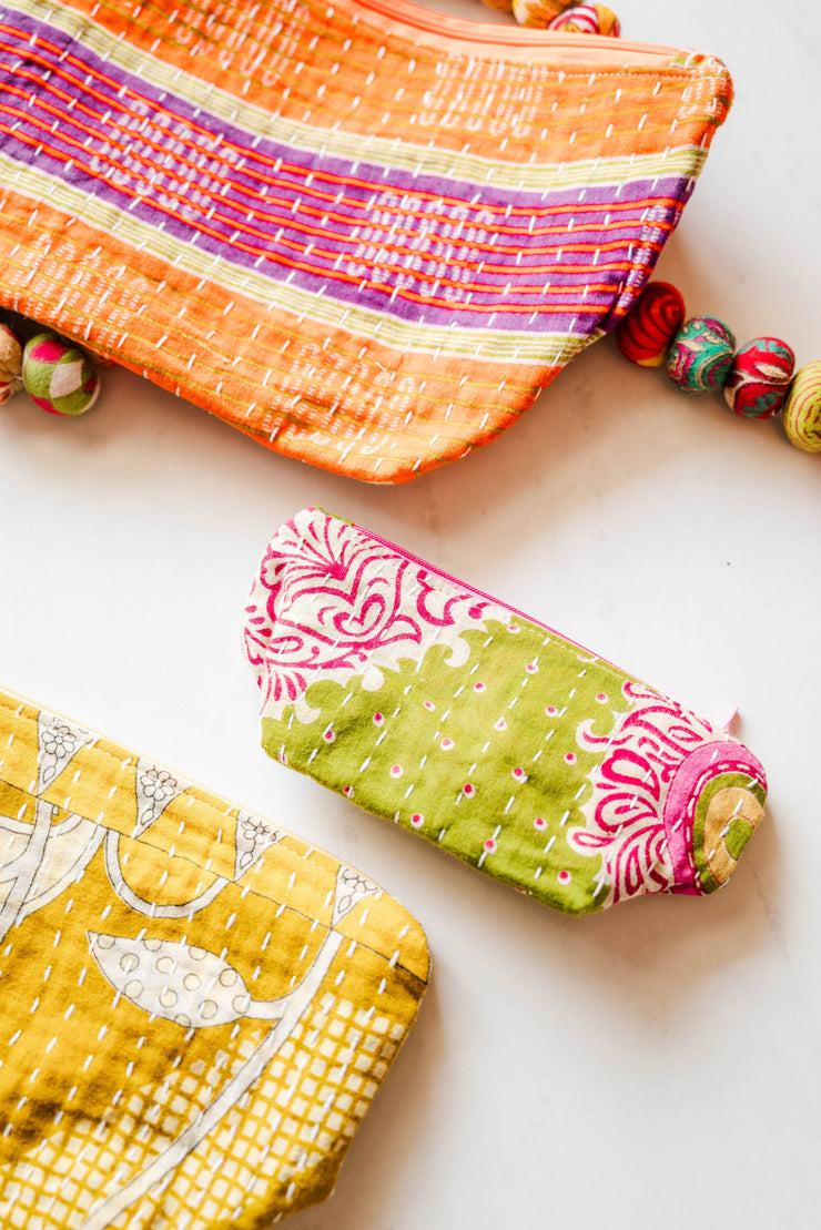 Kantha Cosmetic Bag | Medium