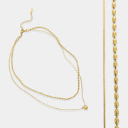 DOUBLE LAYER CHAIN 18KT GOLD PLATED