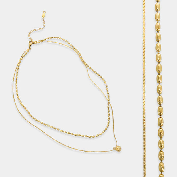 DOUBLE LAYER CHAIN 18KT GOLD PLATED