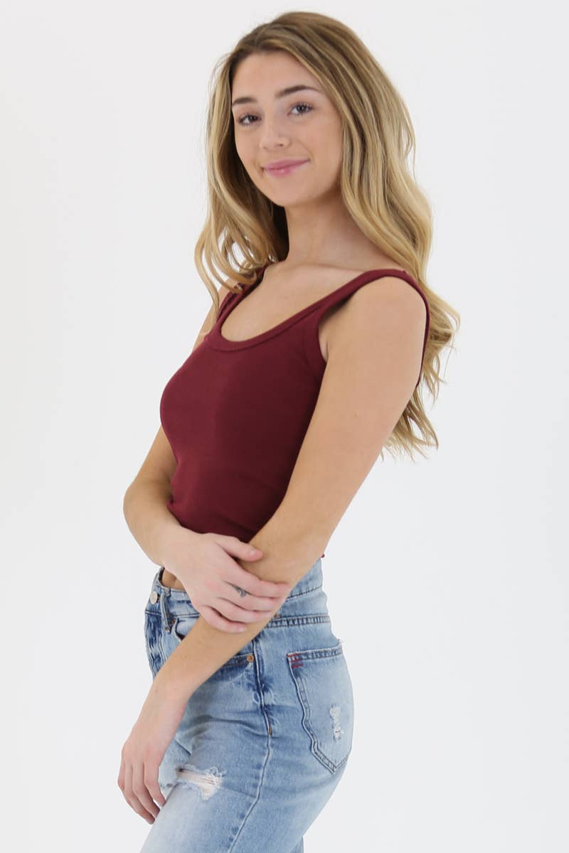 ELOISE RIB KNIT SCOOP NECK TANK