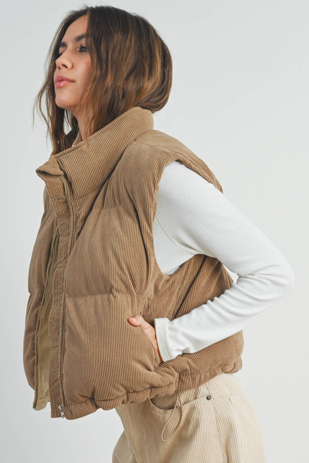 Adored Corduroy Puffer Vest