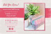 Vintage Kantha Zipper Box Pouch