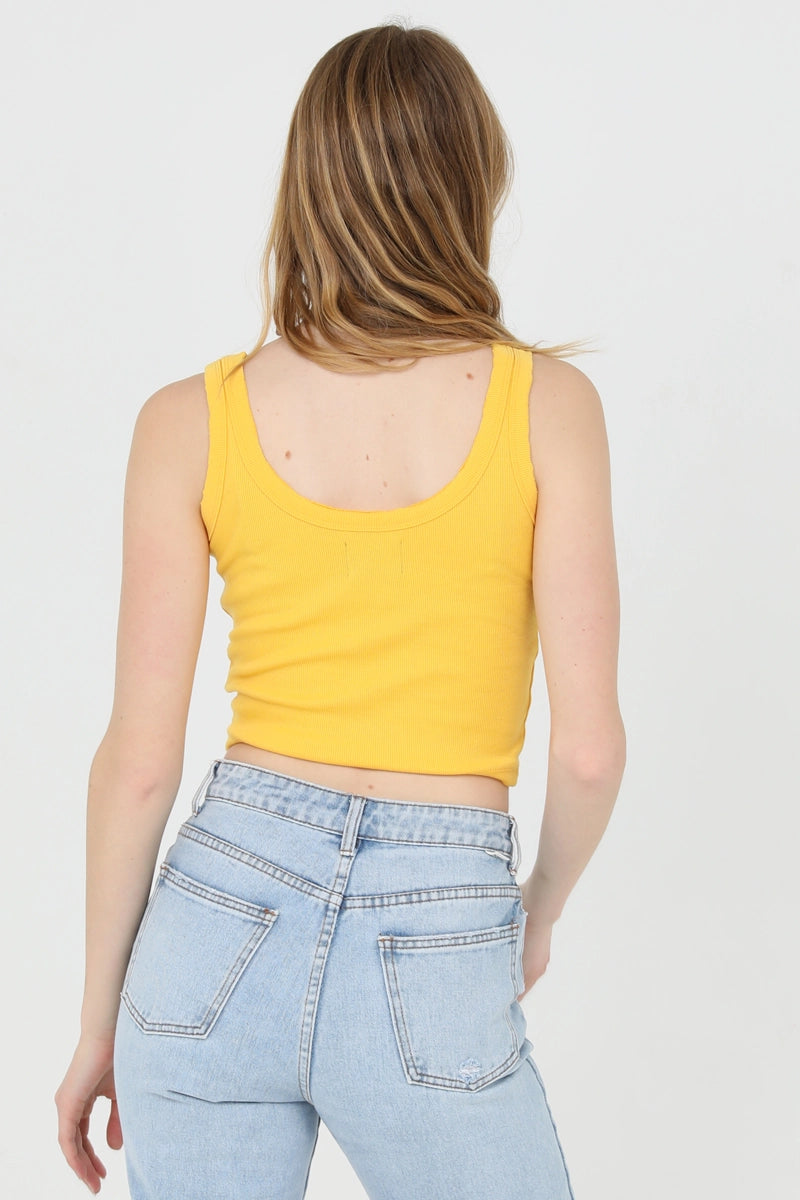 Rib Knit Scoop Neck Tank