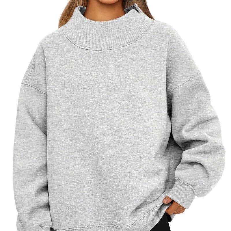 Solid Color High Neck Fleece