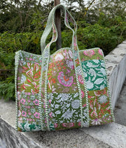 Patchwork Cotton Quilted Women's Shoulder Bag Shopping Bags