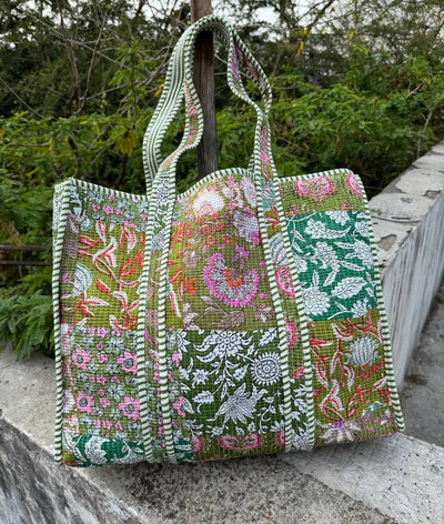 Patchwork Cotton Quilted Women's Shoulder Bag Shopping Bags